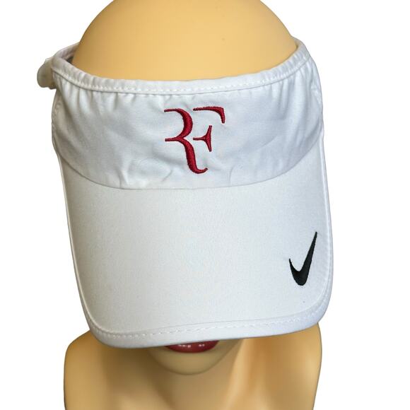 Nike Other - Rare Nike Roger Federer RF visor Tennis White and Red Initials Unisex Adjustable